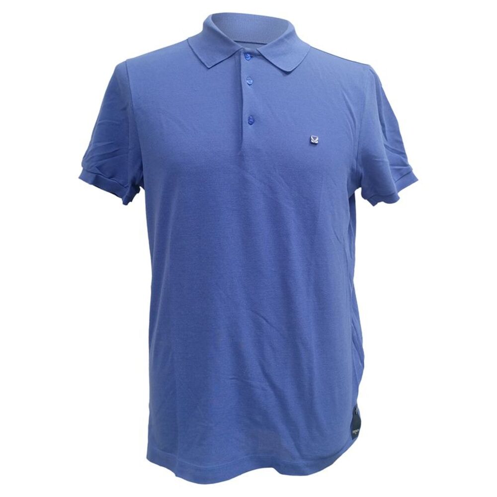 Fendi Monster Eyes Polo Shirt in Navy Blue Cotton